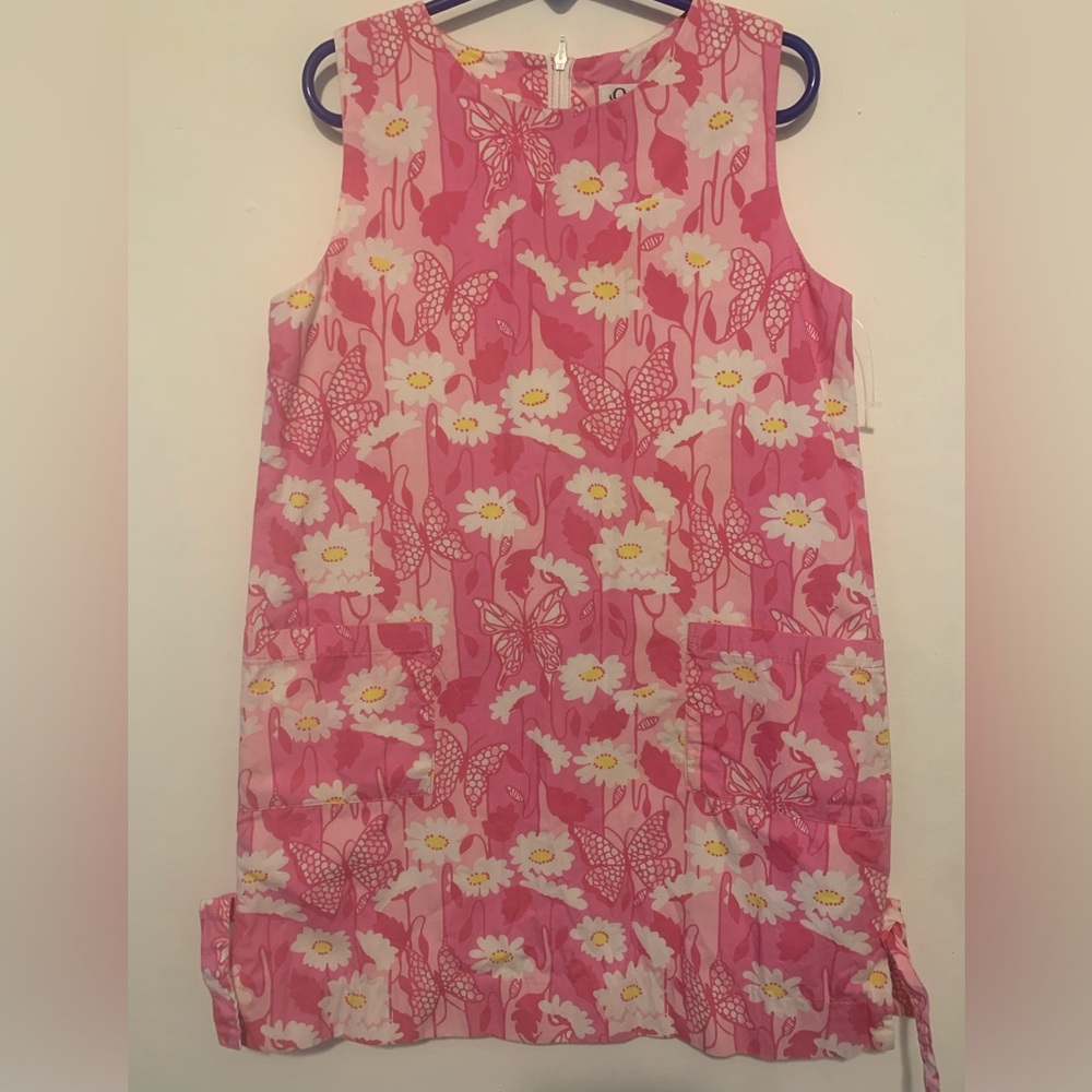 Lilly Pulitzer - Girls Size: 7 - Pink & White - Butterfly & Daisy - Shift Dress